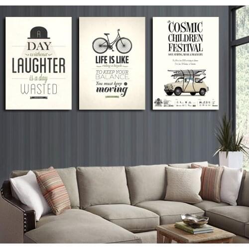 3 pieces of print bicycle car Pictures Modern Landscape Canvas Painting Nordic for Living Room Wall decoration No Frame FA311