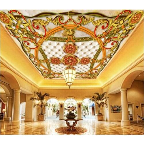 Customized 3d wallpaper 3d ceiling wallpaper murals European dome mural wallpaper ceiling painted ceiling beauty home decoration