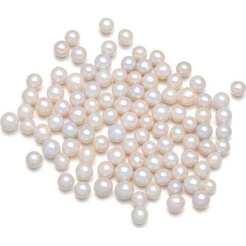 5Pcs Natural freshwater pearl Bead round shape Hole Besds to making DIY jewelry necklace bracelet accessories 6-8mm