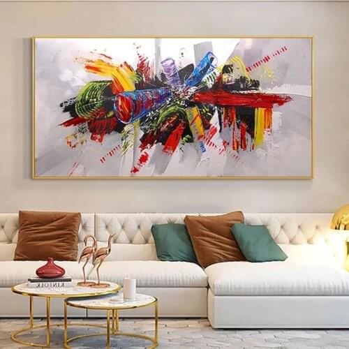 Abstract Colorful Painting Canvas Painting Graffiti Art Posters and Prints Modern Wall Art Pictures for Living Room Decoration