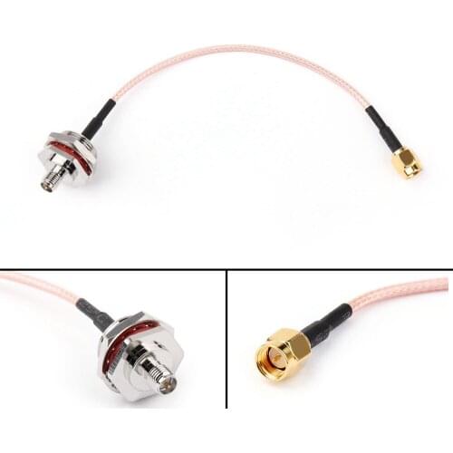 Areyourshop RG316 Cable 15CM RP-SMA Female M16 Bulkhead to SMA Male RG316 Waterproof Cable 6inch Wholesale Connector Cable Wire