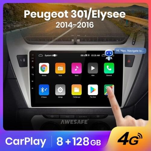 AWESAFE PX9 For Peugeot 301 2014 2015 2016 Car Radio Multimedia Video Player Navigation GPS No 2 din DVD Android 10