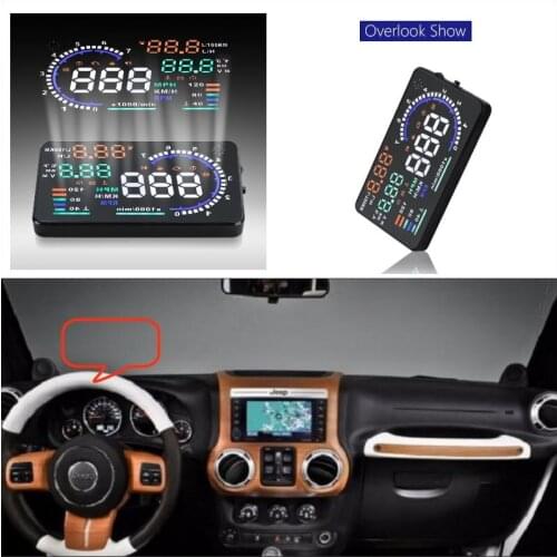 For Jeep Wrangler JK 2014 2015 2016 2017 2018 OBD HUD Car Head Up Display Driving Screen Projector - Reflecting Windshield