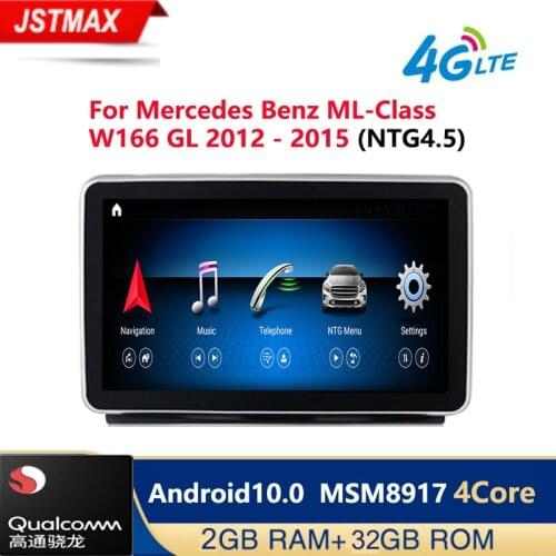 Android 10.0 4core 2G+32G Car radio Player GPS Navigation For MercedesBenz ML-Class W166 ml 2012 - 2015 NTG4.5 4G WIFI USB SD