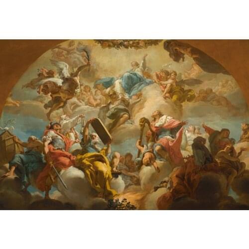 Free shipping classical religion figures angels heaven music canvas prints oil painting on canvas wall art decoration picture