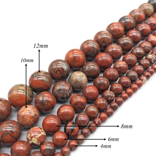 Free Shipping Stone Red Round Loose Beads 4 6 8 10 12MM DIY Charms Bracelet Earring Bead For Jewelry Making J149