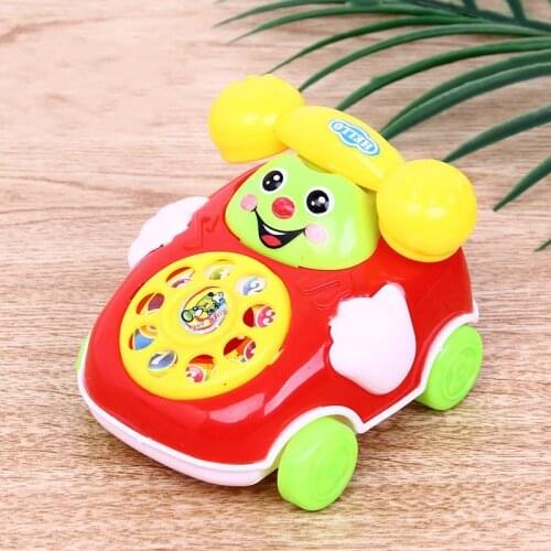 Childrens Simulation Phone Toys Kids Baby Cartoon Pull Line Phone Gift Develop Intelligence Education Toys