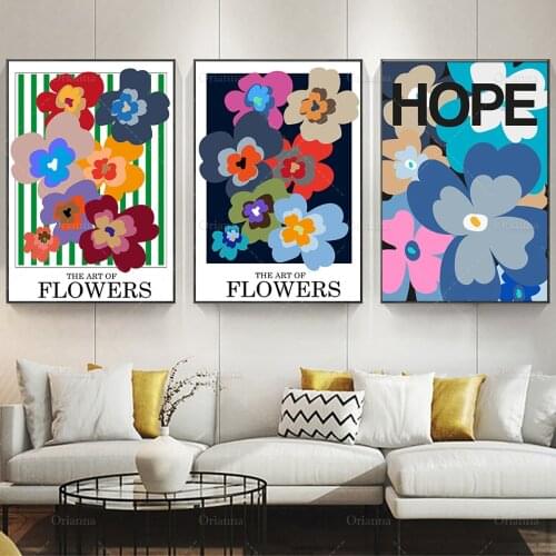 The Art Of Flowers GicléE ART PRINT|Word Canvas Flowers Peach White Wall Decor|1950s|Retro Poster Gallery Wall Minimal Artwork