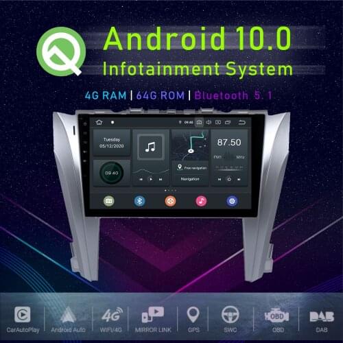 JSTMAX 10.2" Android 10.0 Car GPS Player For Toyota Camry Radio 2014 2015 2016 GPS Car Auto Stereo Multimedia Player