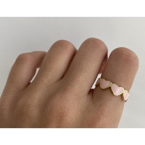HEART Ring Rings Namel Thick Ring Size Luxury Spring Fine Lucky Jewelry Heart Clouds Rings for Women Gift