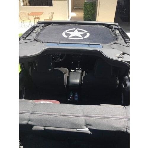Durable For Jeep Wrangler JK JKU Mesh Sun Shade Full Top Cover UV Protection with Storage Pockets 2/4 Door