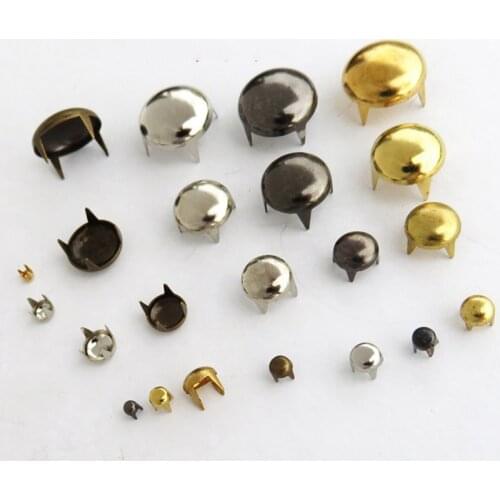5/6/7/8/10/12mm Round Mushroom Nailhead Rivets Claws Stud For Hat Bag Shoe Jeans Leather Craft Chocker Clothes Accessories