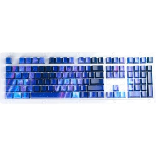 104Pcs OEM Profile Keycaps Set For 87/104 Mechanical Gaming Keyboard Meteor Keycap ABS Two-Color Translucent Keys