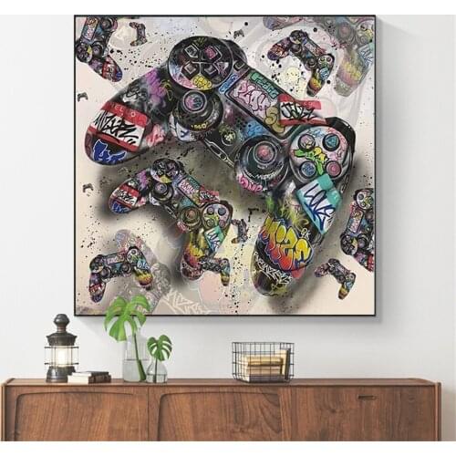 Wall Art Modern Graffiti Art Game console Canvas Painting Street Art Abstract Poster Wall Picture For Boy Bedroom Home Decor