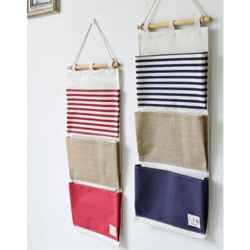 Wall-mounted Storage Hanging Bag Cotton and Linen Letter Door Hanging Bag Waterproof Sundries Storage Hanging Bag