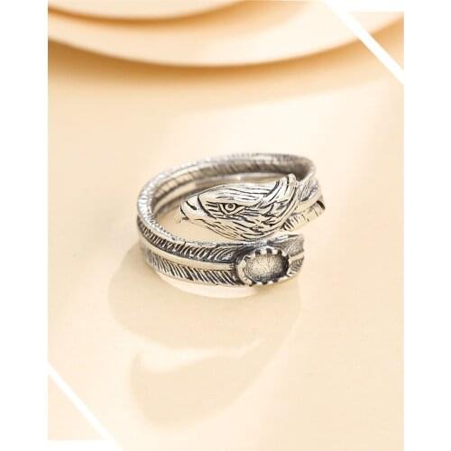 3*5mm 925 STERLING SILVER men eagle Semi Mount Bases Blanks base blank Pad ring Setting jewelry findings diy A5798