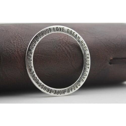 Charms Circle Love Hope Trust Dream Silver Plated Pendants Antique Jewelry Making DIY Handmade Craft 31mm 30pcs/lot ZA1375