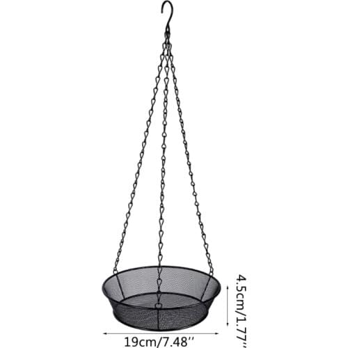 Hanging Bird Feeder Tray Metal Mesh Platform Seed Feeder with Durable Chains for Garden Great for Attracting Birds