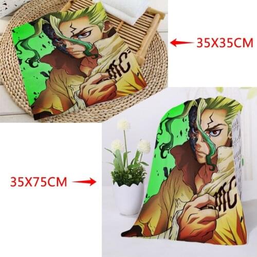 Custom Dr STONE Face Towels Facecloth Microfiber Washcloth Quick drying Sports Towel 35x75cm and 35X35cm