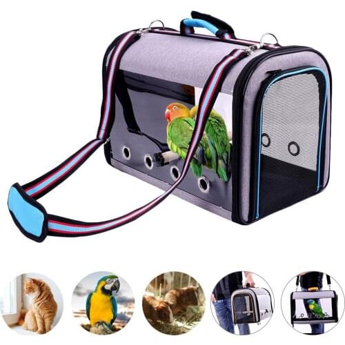Vogel Carrier Vogel Reizen Kooi Met Staande Pole Baars Opvouwbare Ademend Anti-Kras Netto Huisdier Vogel Papegaai Carrier Bag