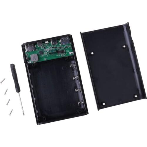 QC3.0 Dual USB Type-C PD 4x 18650 Battery DIY Power Bank Box Case LED Light Fast Charger Power Adapter for Cell Phone