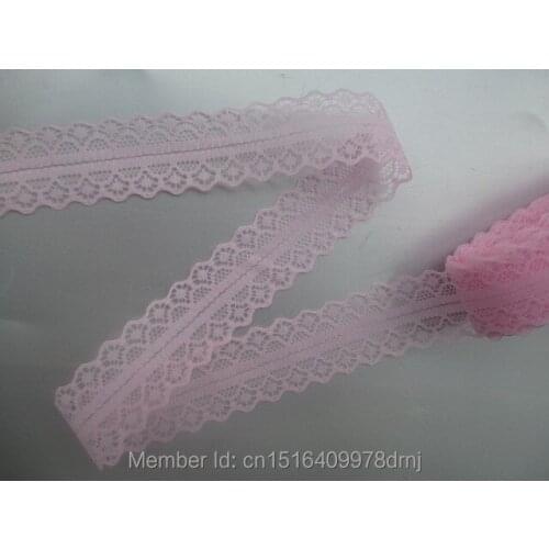30 mm width of pink lace fabric 10 yards / lot DIY clothing accessories Ribbon lace embroidery on both sides