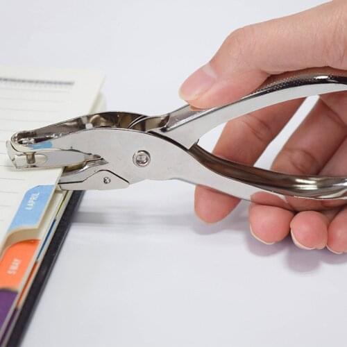 School Office Metal Single Hole Puncher Hand Paper Punch Single Hole Scrap booking Punches 8 Pages All Metal Materials