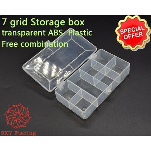 SXY FISHING 7 grid Transparent ABS Plastic Storage box Environmental Protection Tool box Colorless and tasteless part Tool box