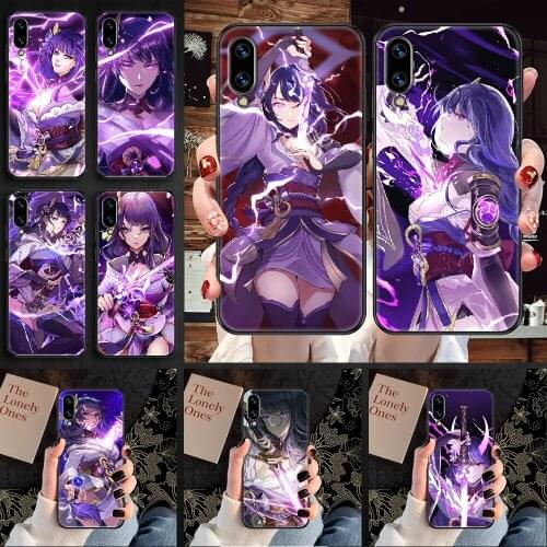 RAIDENSHOGUN Genshin Impact Phone case For Huawei Honor 6 7 8 9 10 10i 20 A C X Lite Pro Play black luxury Etui silicone hoesjes