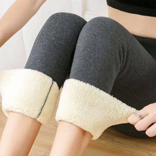 Women Winter Warm Pants Thick Plush Liner Leggings High Waist Skinny Trousers Leggings Keep Warm Plus Size