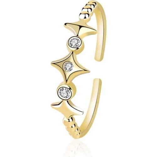 S925 Sterling Silver Star Ring Women Fashion Personality Exquisite Design Index Finger Ring Anniversary Gift