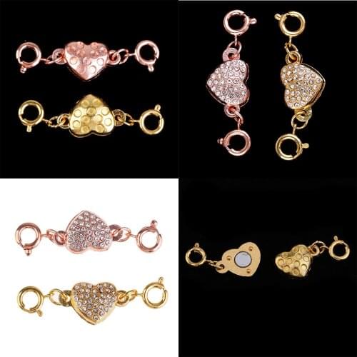 10 Sets Heart Shape Clasps Buckle Link Lock For DIY Jewelry Connect