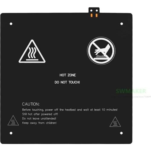 240x250mm 24V 105W Aluminum base plate / hot bed / heating plate, 240*250*3mm MK3 heating platform, Fillet design