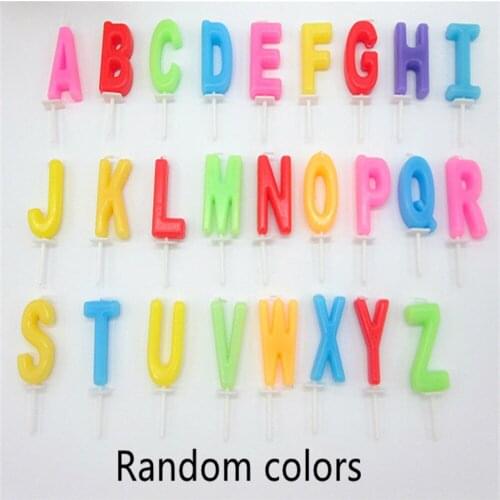 26 Letters Happy Birthday Candles Decoration Multiple Colour Creative Romancea A-Z Party Cakecup Topper Candle Baking Supplies