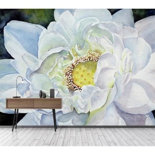 Wellyu Customized wallpaper 3d abstract watercolor white magnolia flower living room background living room background wallpaper