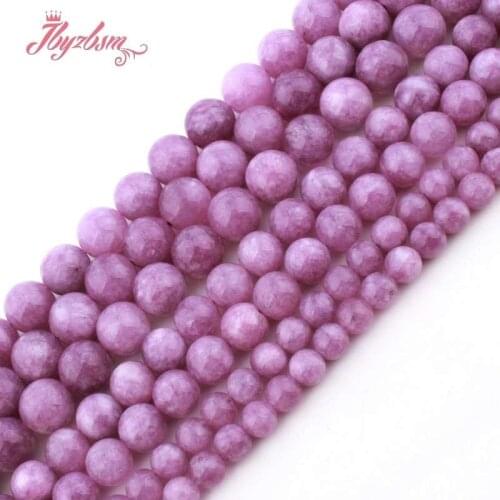 6,8,10,12mm Amethysts Jades Bead Smooth Round Stone Beads For Necklace Bracelet DIY Woman Jewelry Making Loose Strand 15"
