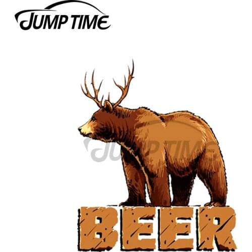 Jump Time 13 x 0cm For FUNNY BEER Car Stickers Windshield Wall Windows Waterproof Decal VAN Personality Car Assessoires