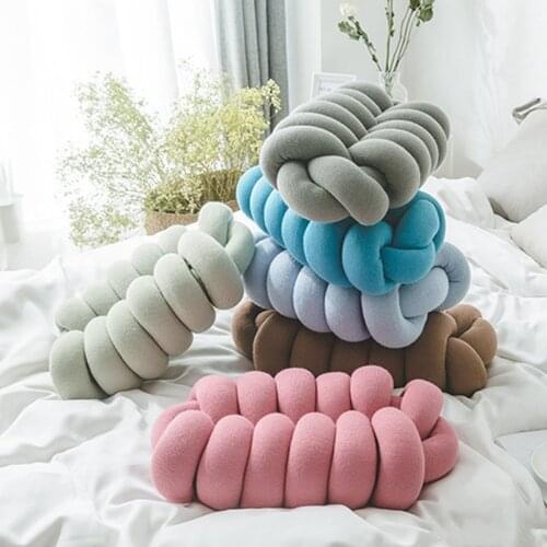 Home Decoration Sofa Bed Cushion Nordic Wind Hand Knot Chair Back Seat Cushion Office Hand Rest Car Lumbar Pillow