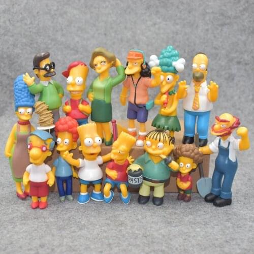 14pcs Simpsoned Action Figures Toys PVC5-8CM Collection Home Car Office Decoration Gift Children Birthday Xmas Anime Model