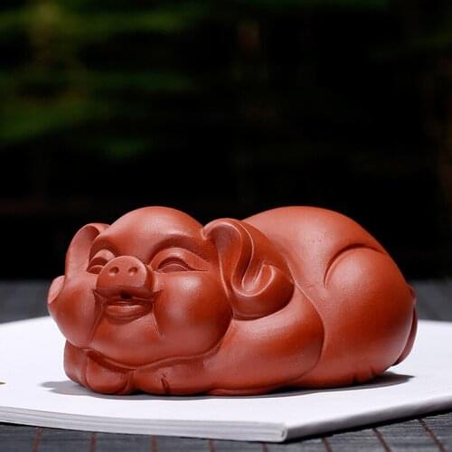 Purple Sand Tea Pet Ornaments Lucky Pig Tea Accessories Creative Teaware