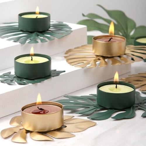 Exquisite Candlestick Turtle Leaf Shape Metal Candle Holder Desktop Ornament Decoration for Home Party Wedding Festival