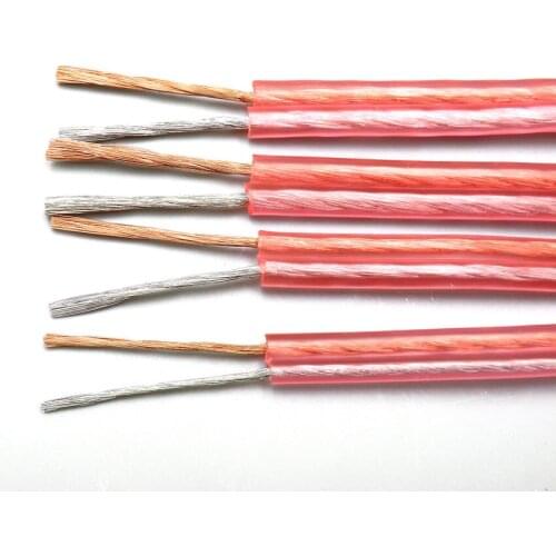 Speaker Cable Oxygen Free Copper High Fidelity Transparent Pink Speaker Audio Wire 10m