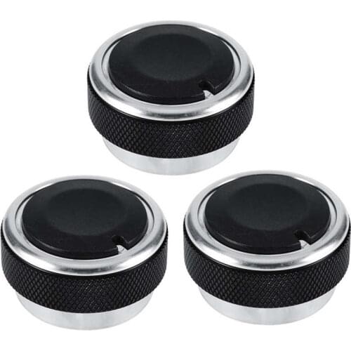 Switch Knob Car Air Conditioning Knob Switch Engine Start Rotation Button Outer Covering( Black ) Switch Button Cover