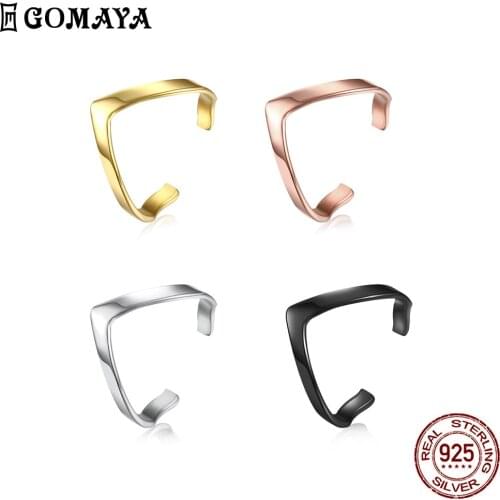 GOMAYA Stainless Steel Ring For Women 4 Color Geometric Simple Personalized Creativity Rings Ladies Popular Fashion Jewelry