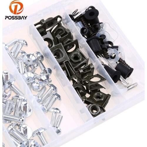 POSSBAY Motorcycle Bolt Nuts Parts Kit Screws Universal for Suzuki Ducati Harley Honda Scooter Screw Kit Nut