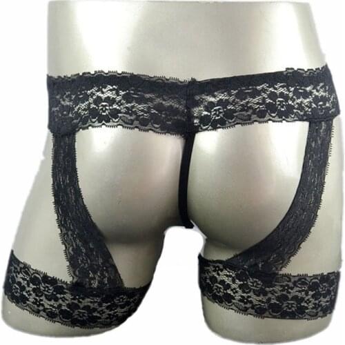 Lace Style Mens Almost Naked Sexy Lingerie Erotic Breathable Boxer Underwear