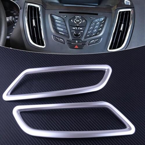 DWCX 2pcs Silver Chrome Plated Side Dashboard Air Vent Cover Trim ABS Fit For Ford Escape Kuga 2013 2014 2015 2016 2017 2018