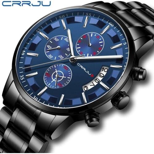 Chronograph Watch Quartz Watches Men Top Brand Luxury Mens Watches Stainless Steel Waterproof Wristwatch Relogio Masculino