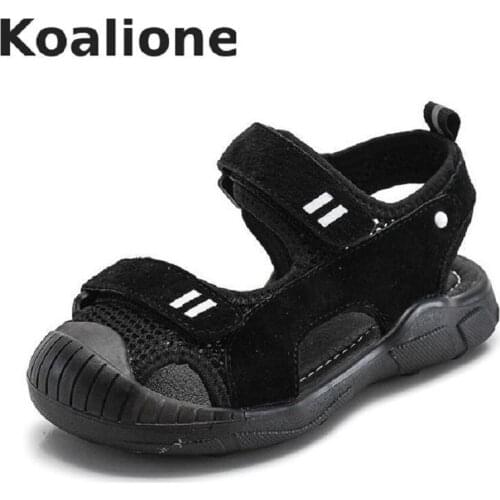 Summer Kid Shoes Brand Closed Toe Sandal Genuine Leather Babytoddler Sandals Fashion Boys Girls Children Shoes High Quality Soft