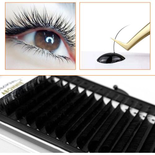 Abonnie 0.10 D Curl 18mm Lash Extension Classic Individual Mink Eyelash Extension Pbt Lash Tray